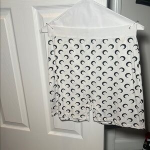 Marine Serre Stylish White and Black Patterned Women's Shorts